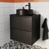 Plan de toilette L.60,5 x l.45,5 cm, noir mat, GoodHome Cadelia