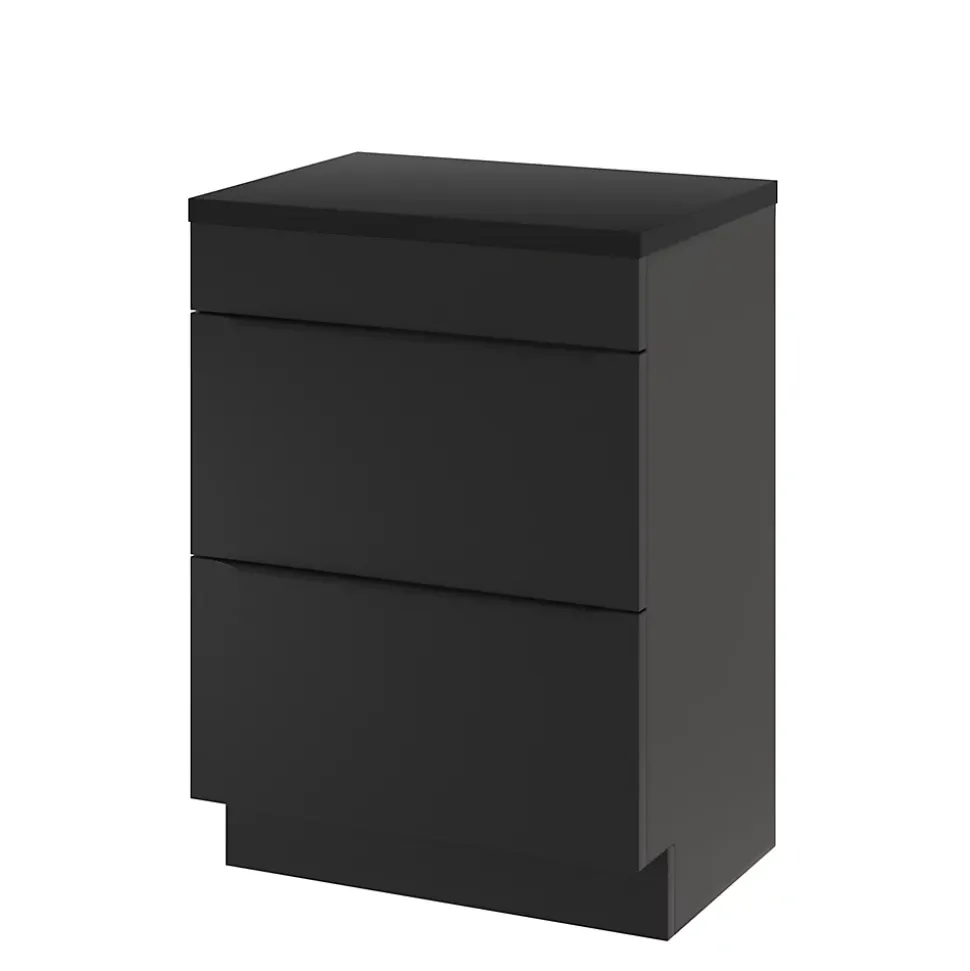 Plan de toilette L.60,5 x l.45,5 cm, noir mat, GoodHome Cadelia
