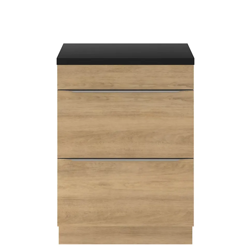 Plan de toilette L.60,5 x l.45,5 cm, noir mat, GoodHome Cadelia