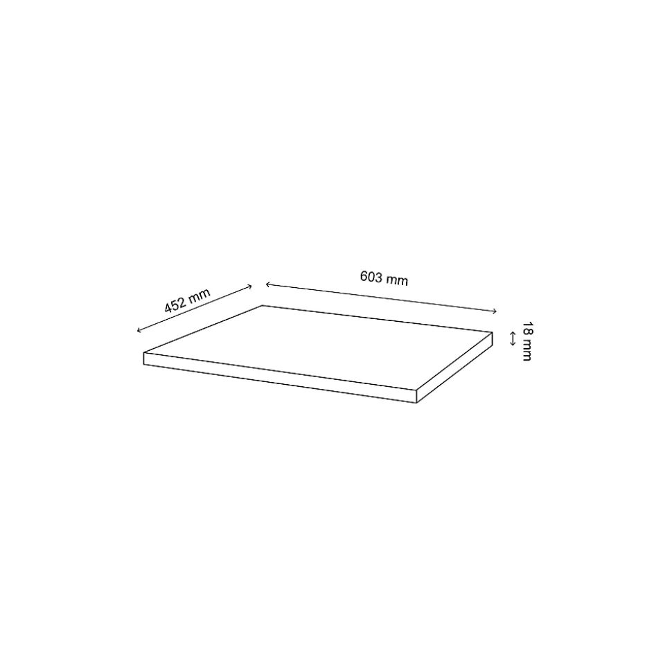 Plan de toilette L.60,5 x l.45,5 cm, noir mat, GoodHome Cadelia