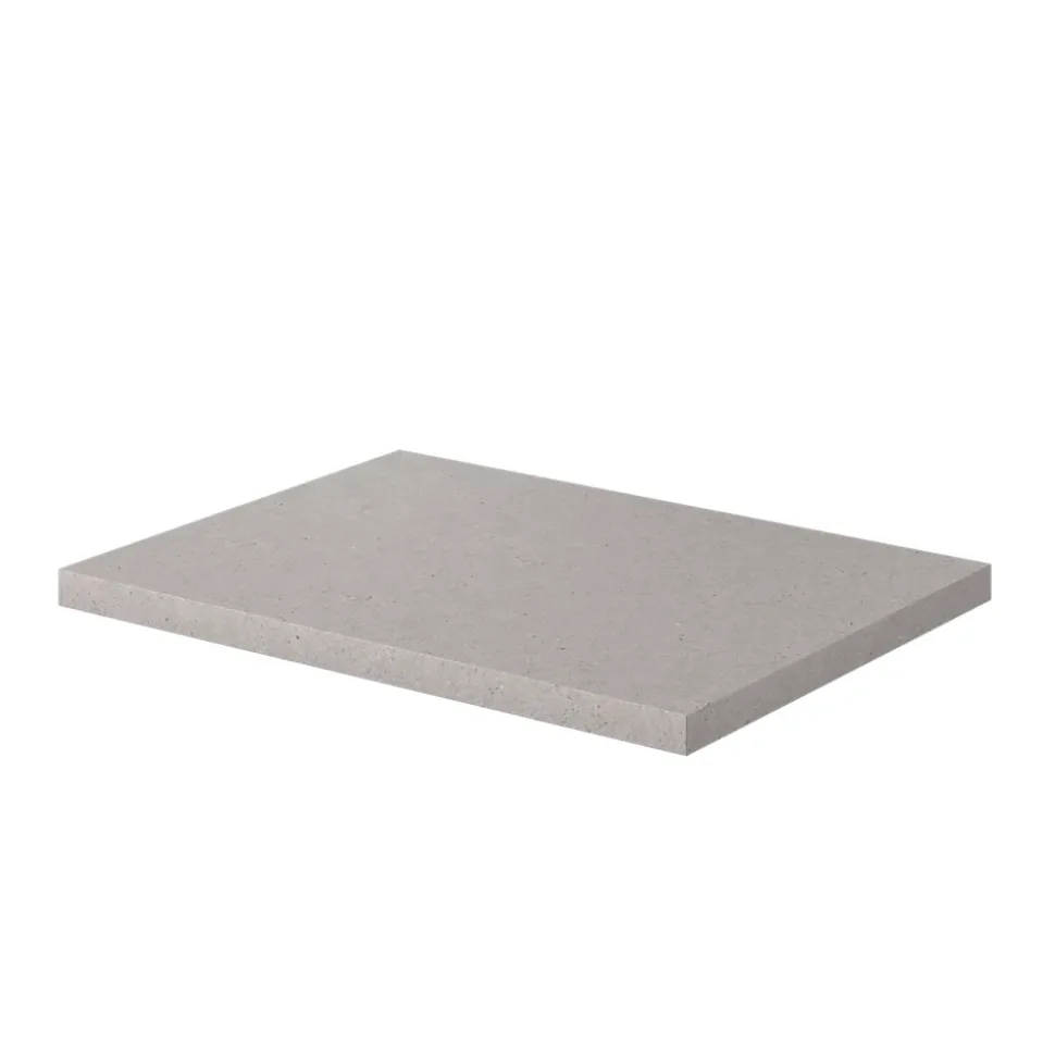 Plan de toilette L.60 x l.45 x ép.2 cm, effet granite gris, Cadélia