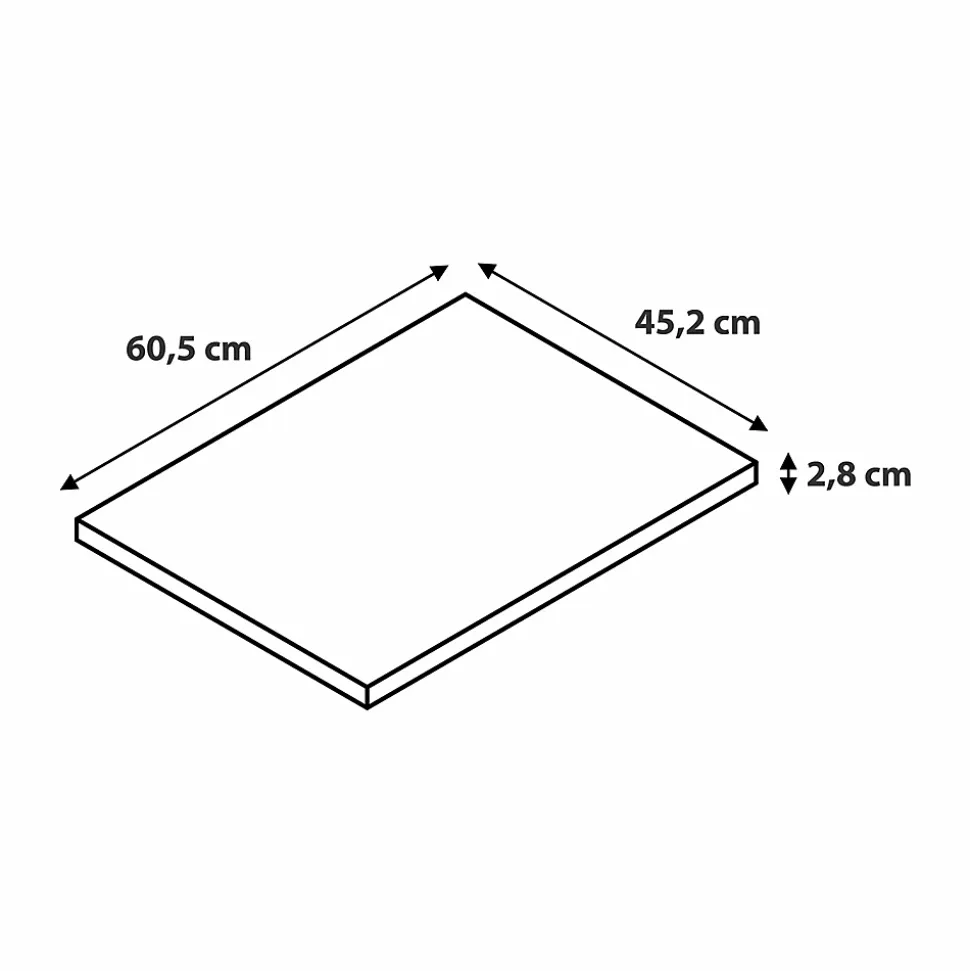 Plan de toilette placage chêne L.60,4 x l.45,2 x ép.2,8 cm, GoodHome Perma