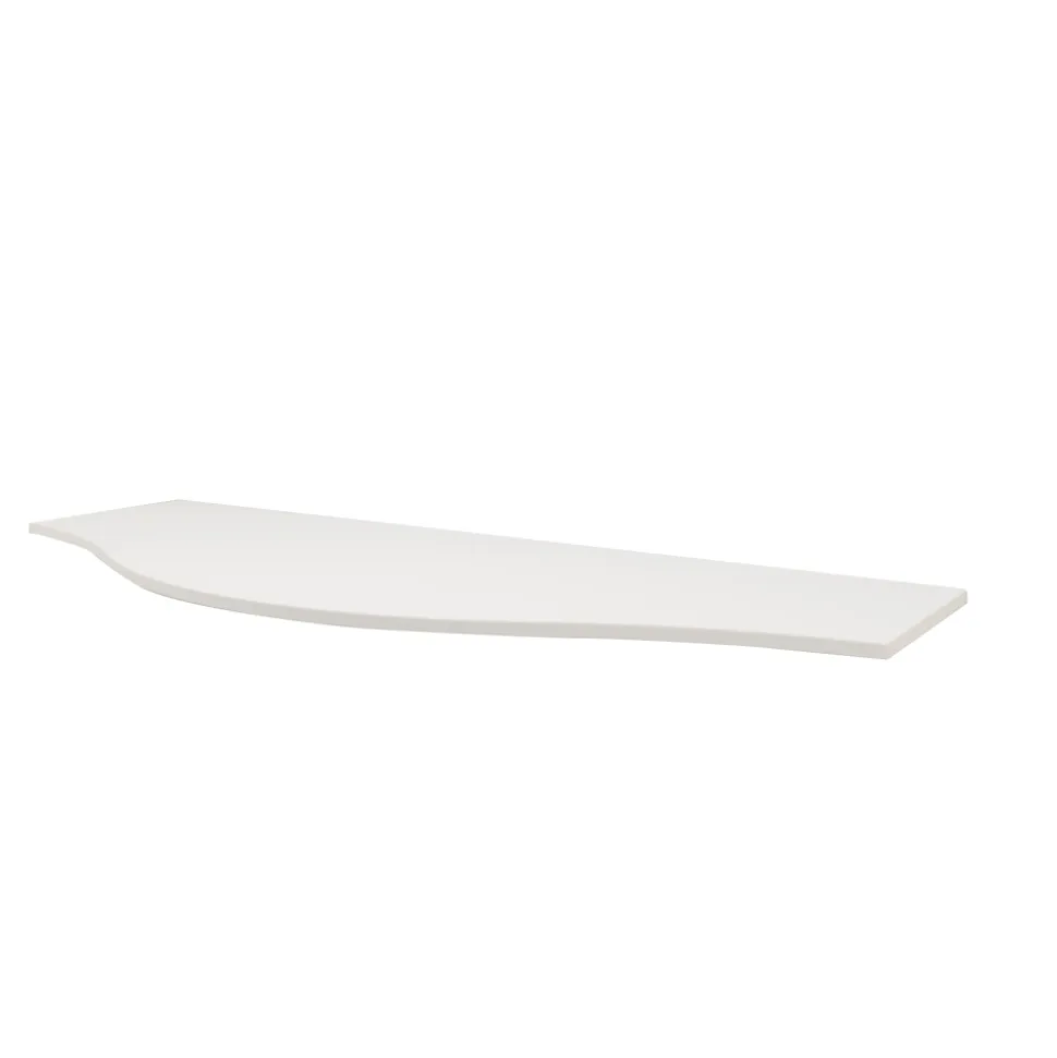 Plan de toilette pour vasque à poser version centre Vague blanc mat 137,8 cm