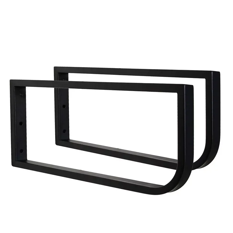Plan de toilette suspendu pour vasque WILL - 120 cm avec équerres noires