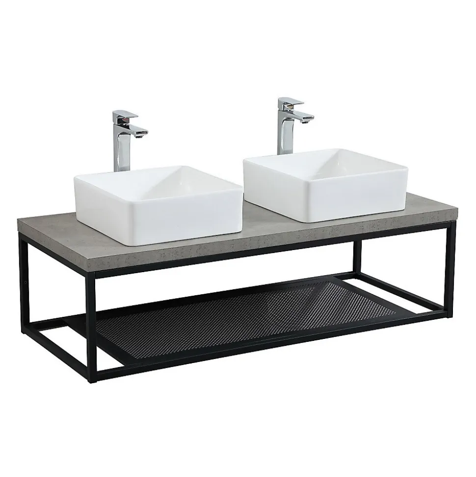 Plan de toilette suspendu WILL -Ep. 3,8cm L120cm + structure métal