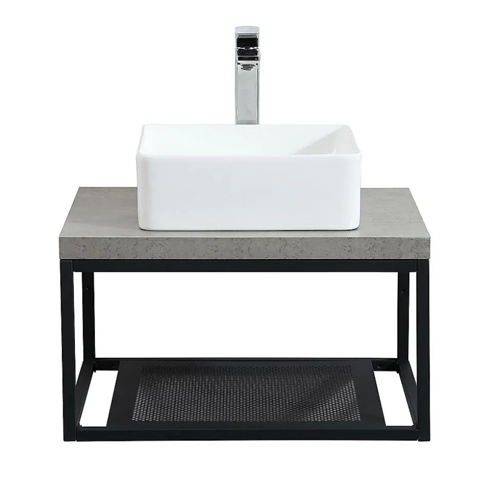 Plan de toilette suspendu WILL -Ep. 3,8cm L60cm + structure métal