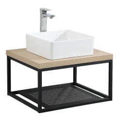 Plan de toilette suspendu WILL -Ep. 3,8cm L60cm + structure métal
