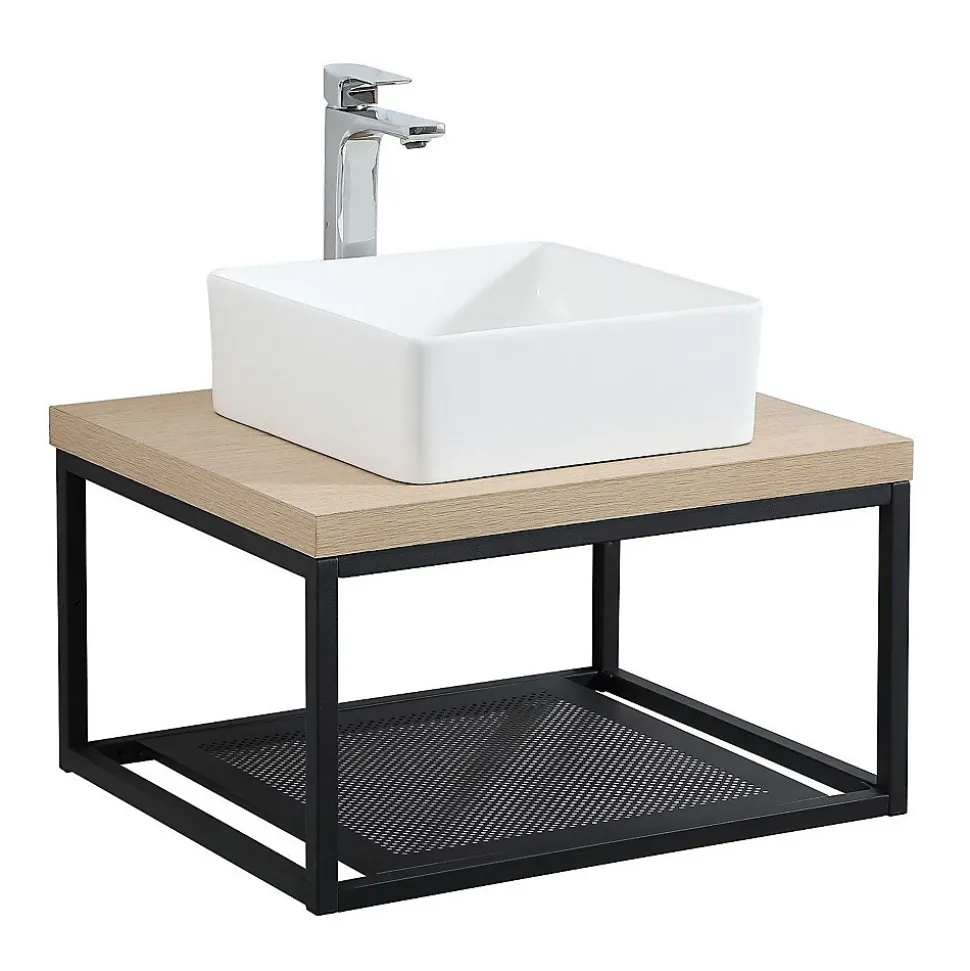 Plan de toilette suspendu WILL -Ep. 3,8cm L60cm + structure métal