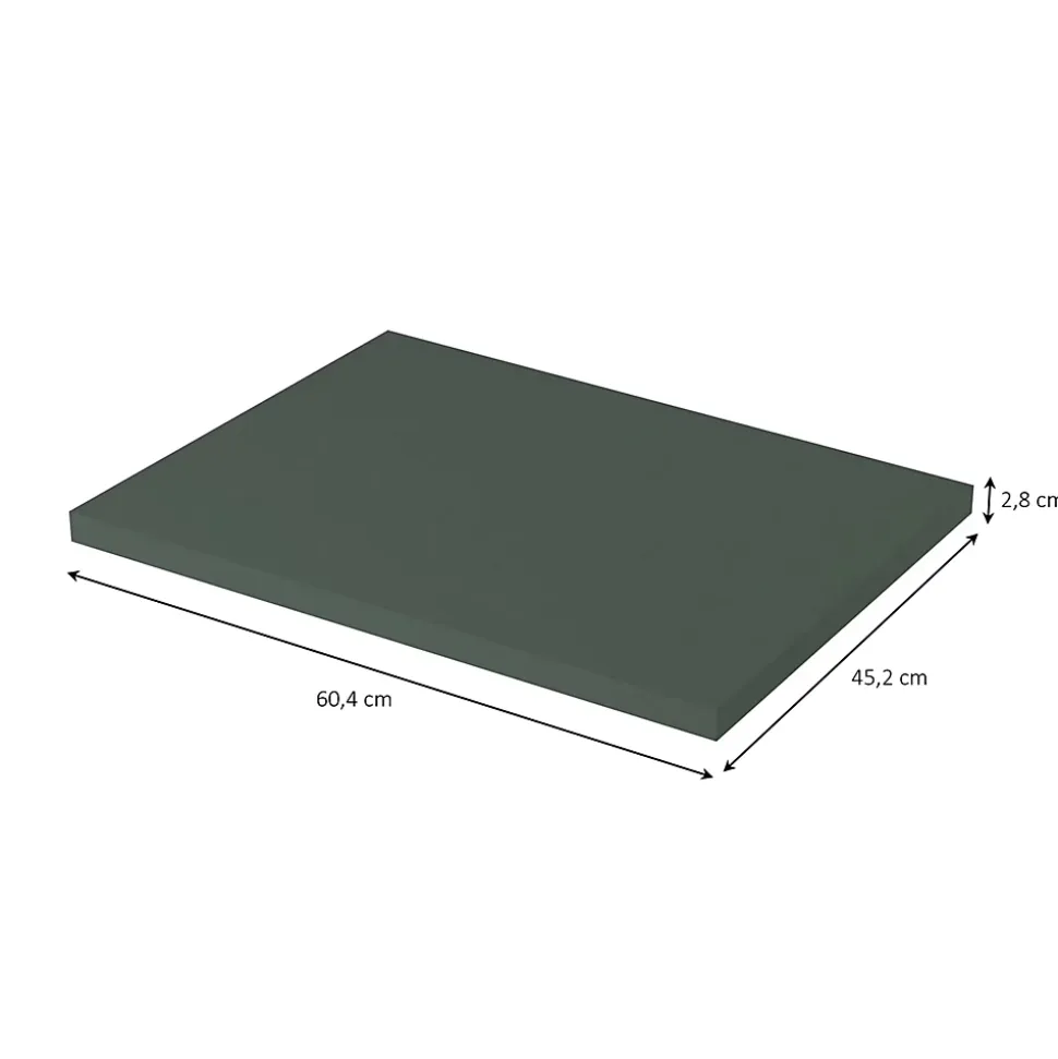 Plan de toilette vert mat L.60,4 x l.45,2 x ép.2,8 cm, GoodHome Perma