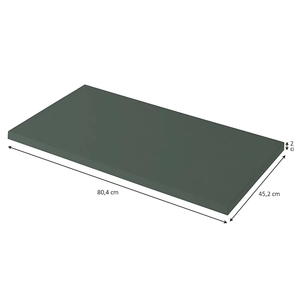 Plan de toilette vert mat L.80,4 x l.45,2 x ép.2,8 cm, GoodHome Perma