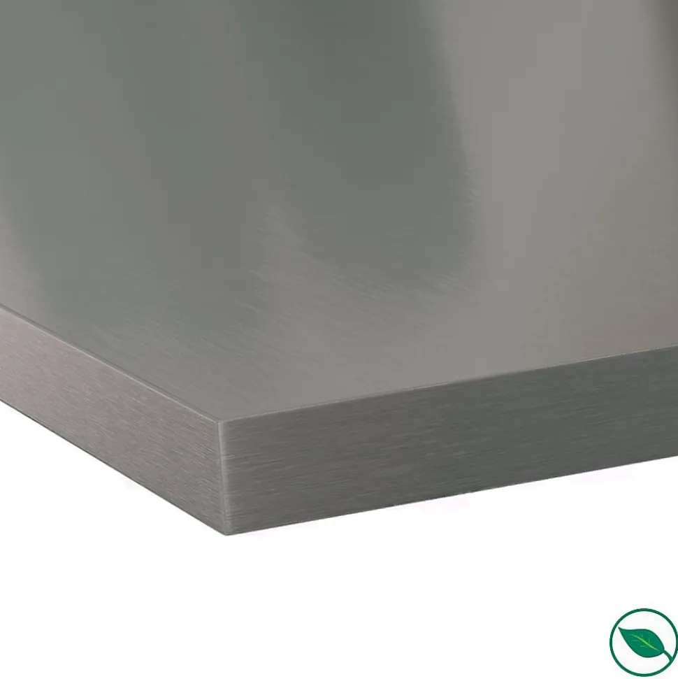 Plan de travail stratifié HPL aluminium 3000 x 650 x 38 mm