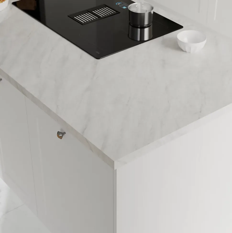 Plan de travail stratifié effet soft quartz GoodHome Kala L.300 x Ép.3,8 cm