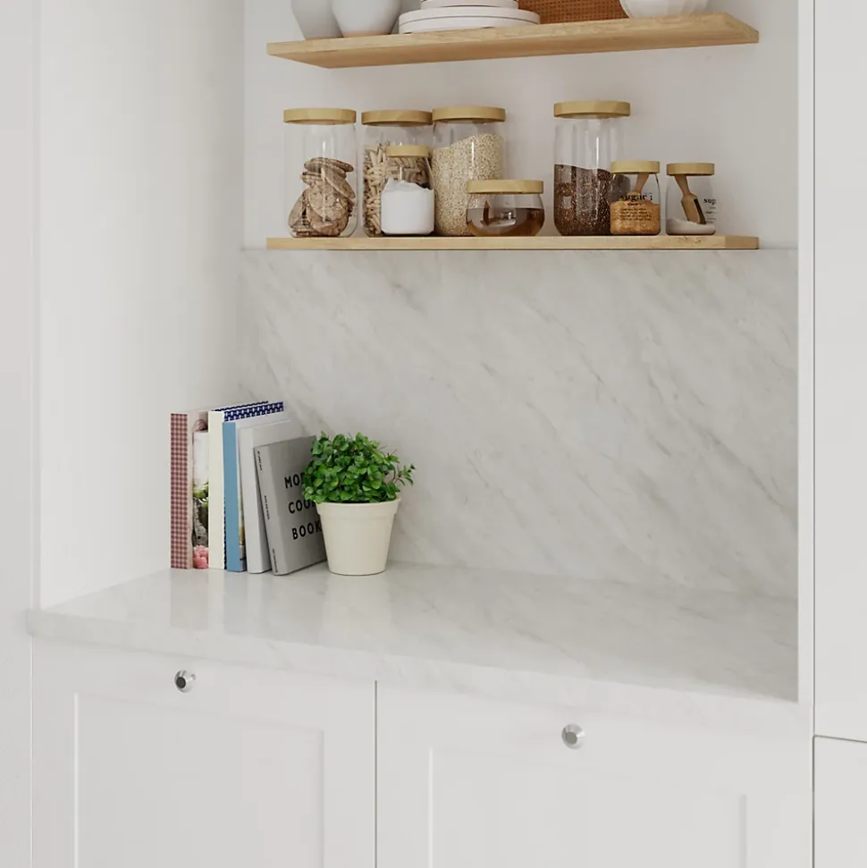 Plan de travail stratifié effet soft quartz GoodHome Kala L.300 x Ép.3,8 cm