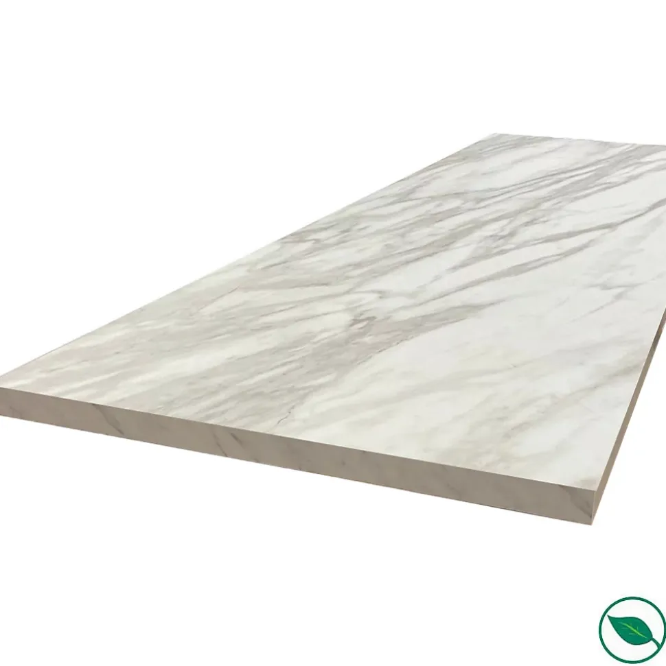 Plan de travail stratifié HPL marbre blanc 3000 x 650 x 38 mm