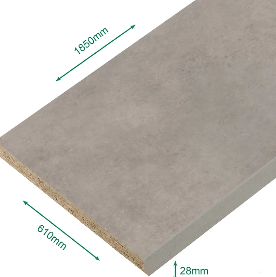 Plan de travail stratifié béton 1850 x 610 x 28 mm