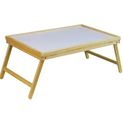 Plateau de lit pliant réglable en bois