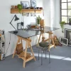 Plateau en verre gris fumé trempé transparent L. 180 cm x l. 100 cm