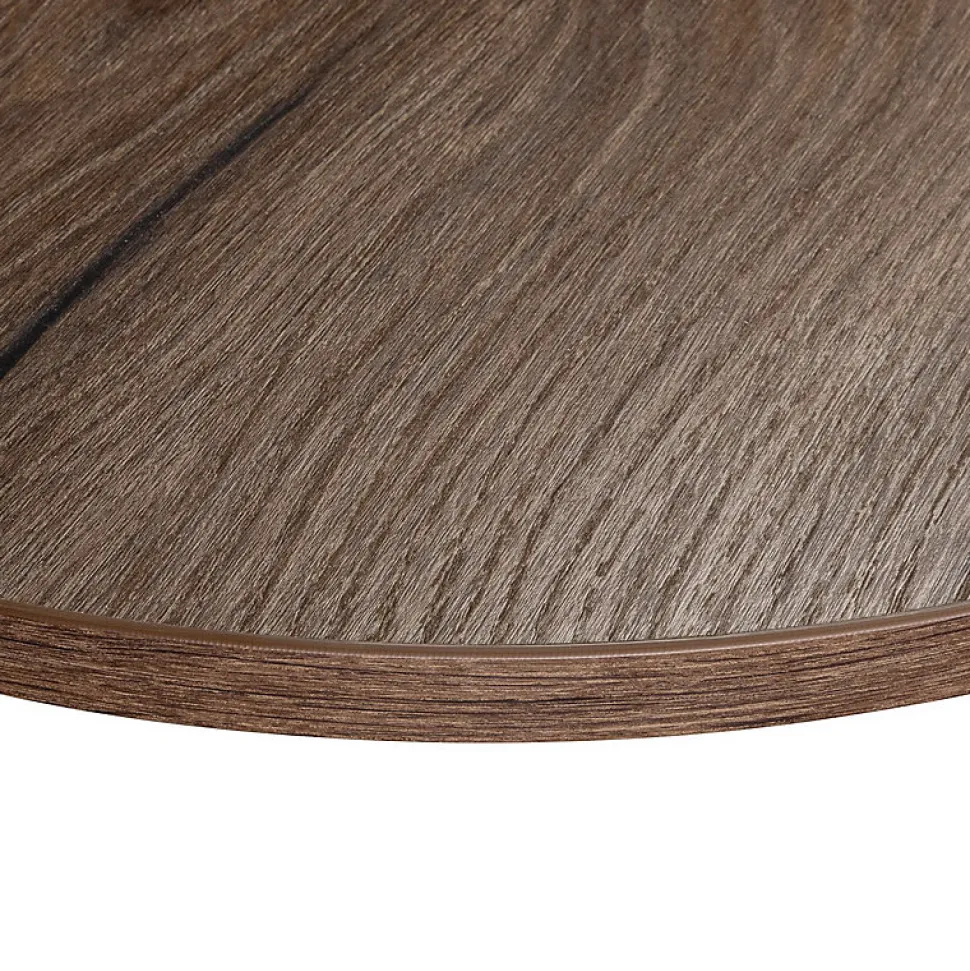 Plateau laminé chêne chocolat rond, diamètre 50 cm, pour bureau, table, table basse