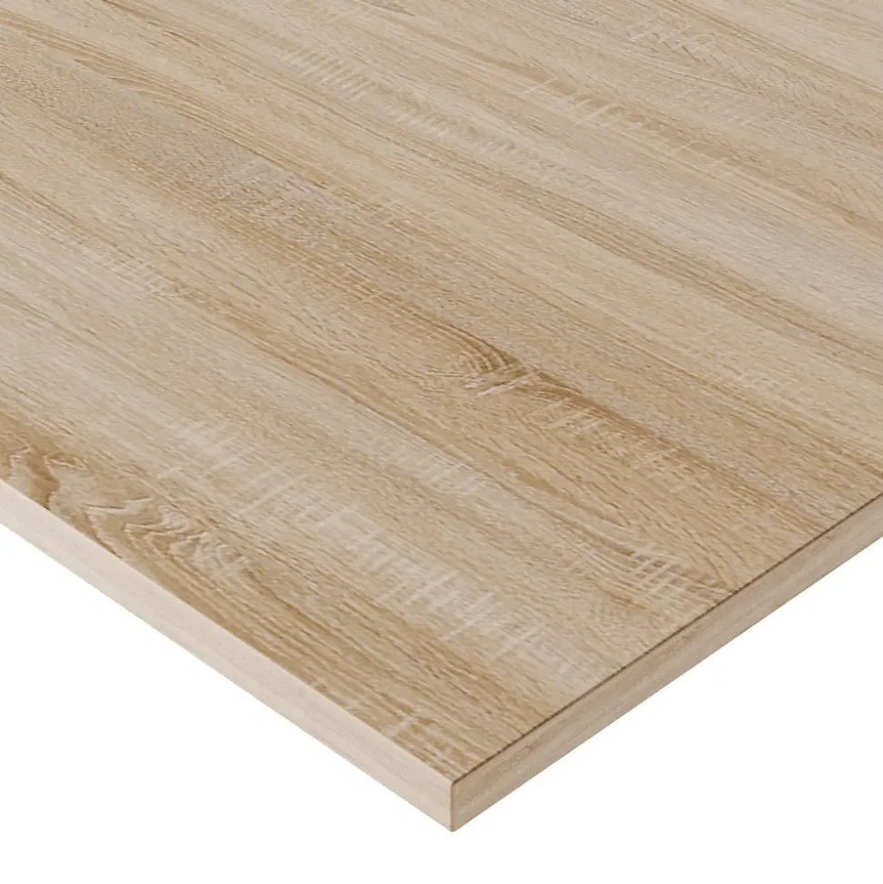 Plateau laminé chêne sonoma 138 x 68 cm pour bureau, table, table basse