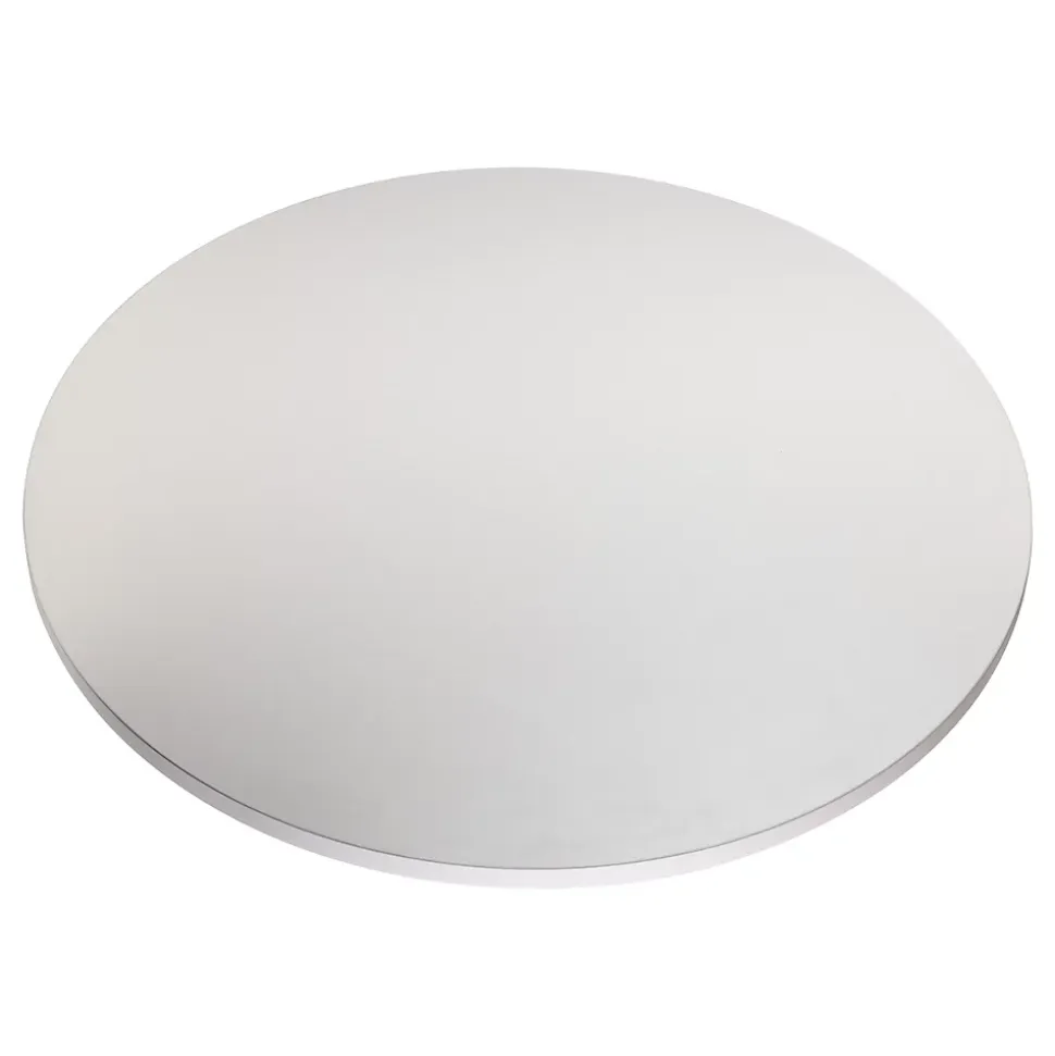 Plateau laminé gris rond, diamètre 90 cm, pour bureau, table, table basse