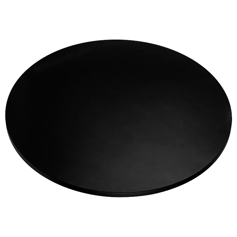 Plateau laminé noir rond, diamètre 50 cm, pour bureau, table, table basse