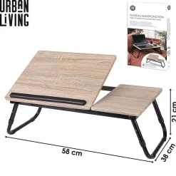 Plateau multifonction pliable avec hauteur réglable