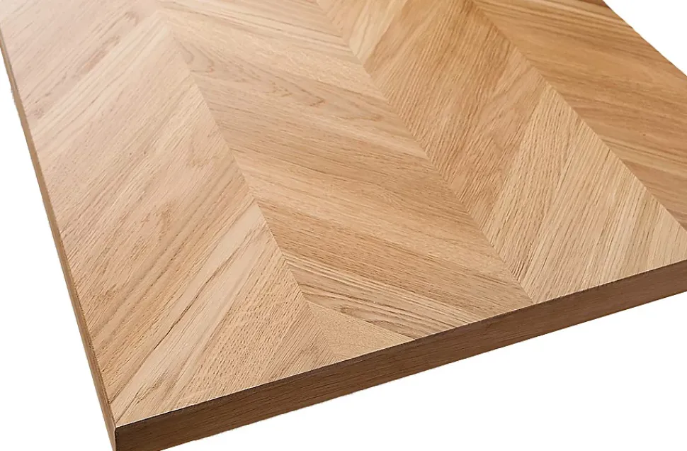 Plateau plaqué chêne huilé point de Hongrie L.200 x l.80 cm, ép.37 mm