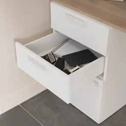 Poignée acier blanc edge Atomia L. 16,5 cm GoodHome vendue par 2