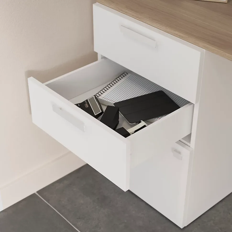 Poignée acier blanc edge Atomia L. 16,5 cm GoodHome vendue par 2