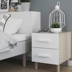 Poignée blanc GoodHome Atomia H. 2,8 x L. 15,5 x P. 1,9 cm vendue par 2