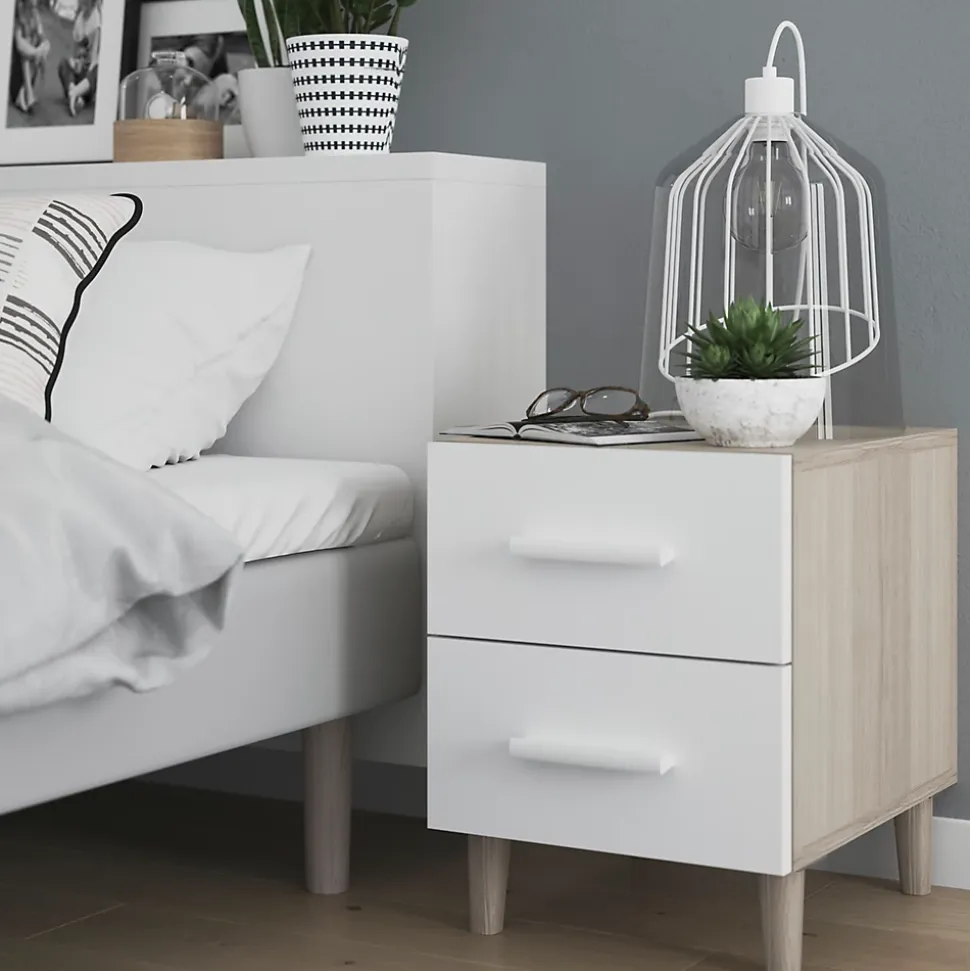Poignée blanc GoodHome Atomia H. 2,8 x L. 15,5 x P. 1,9 cm vendue par 2