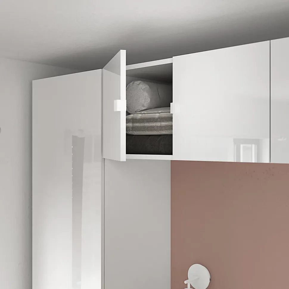 Poignée blanche en acier GoodHome Atomia H. 2,1 x L. 3,7 x P. 3,4 cm vendue par 2