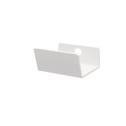 Poignée blanche en acier GoodHome Atomia H. 2,1 x L. 3,7 x P. 3,4 cm vendue par 2