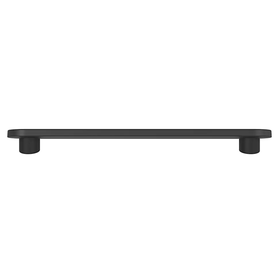 Poignée de meuble arrondi GoodHome Minzh aluminium mat noir l.153mm x l.25mm x H. 16mm entraxe 128mm