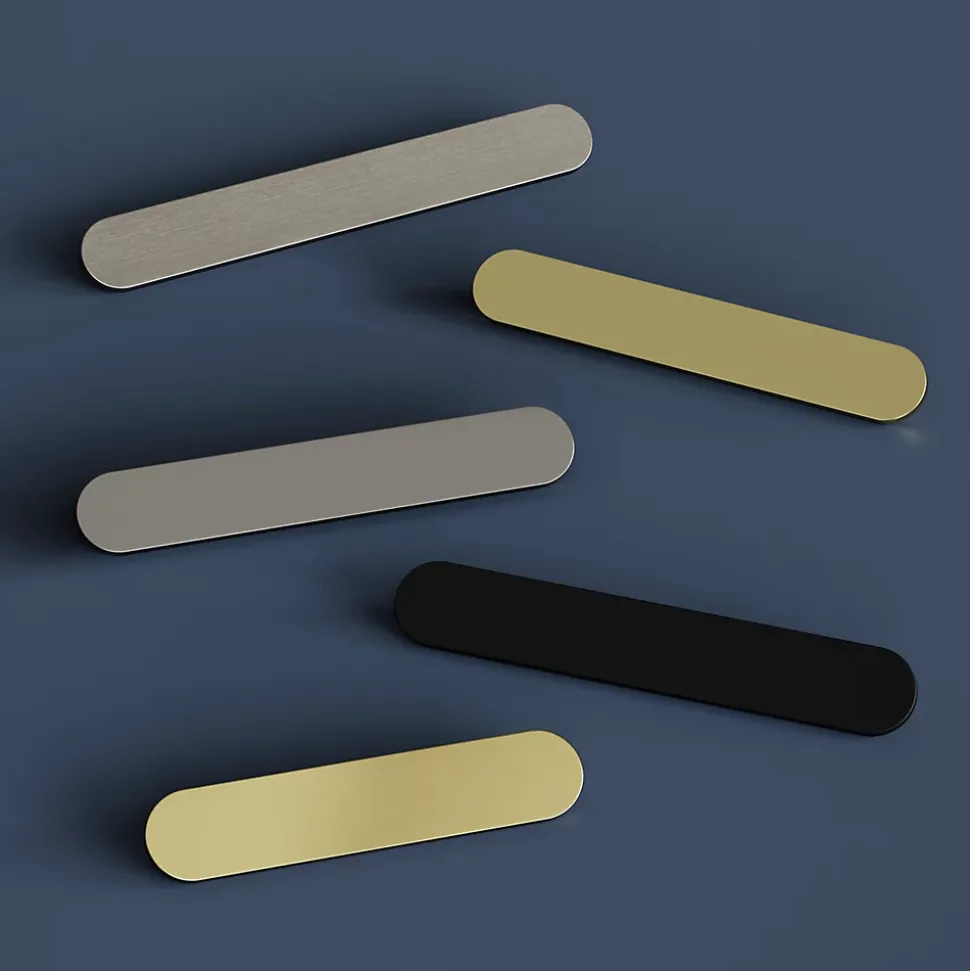 Poignée de meuble arrondi GoodHome Minzh aluminium mat noir l.153mm x l.25mm x H. 16mm entraxe 128mm