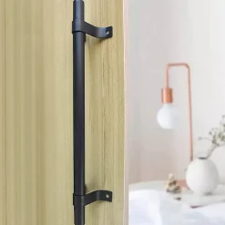 Poignée de porte coulissante - Type atelier - 140 mm - Gris foncé