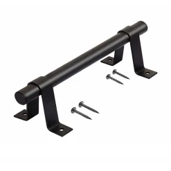 Poignée de porte coulissante - Type atelier - 140 mm - Gris foncé