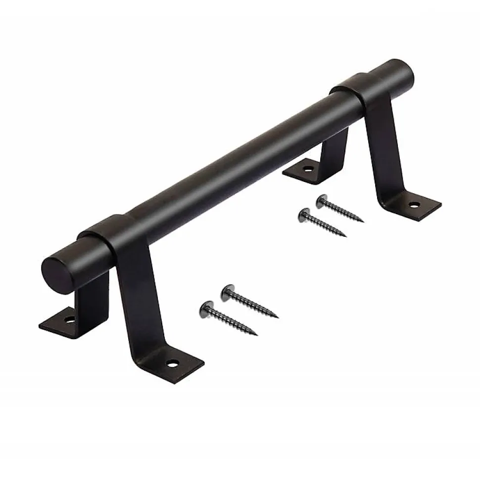 Poignée de porte coulissante - Type atelier - 140 mm - Gris foncé