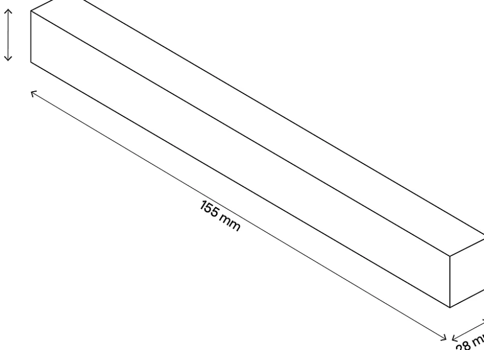 Poignée effet chêne GoodHome Atomia H. 2,8 x L. 15,5 x P. 1,9 cm vendue par 2