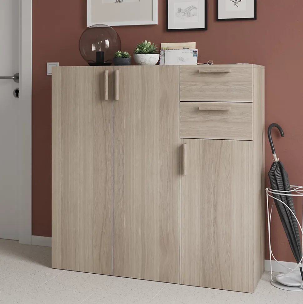 Poignée effet chêne GoodHome Atomia H. 2,8 x L. 15,5 x P. 1,9 cm vendue par 2