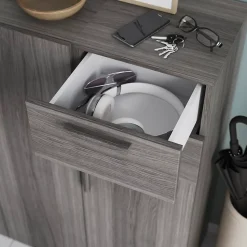 Poignée effet chêne grisé GoodHome Atomia H. 2,8 x L. 15,5 x P. 1,9 cm vendue par 2