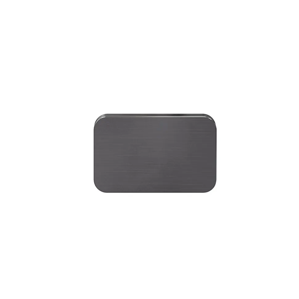 Poignée grise mate en acier GoodHome Atomia H. 2,3 x L. 3,7 x P. 2,05 cm vendue par 2