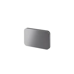 Poignée grise mate en acier GoodHome Atomia H. 2,3 x L. 3,7 x P. 2,05 cm vendue par 2