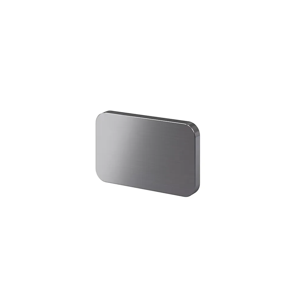 Poignée grise mate en acier GoodHome Atomia H. 2,3 x L. 3,7 x P. 2,05 cm vendue par 2