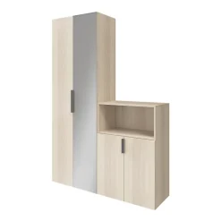 Poignée grises mates en acier GoodHome Atomia H. 2,1 x L. 29,3 x P. 3,4 cm vendue par 2