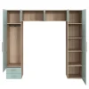 Pont de lit bleu aqua et blanc avec 6 portes et 2 tiroirs GoodHome Atomia H. 225 x L. 250 x P. 45 cm