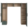 Pont de lit vert forêt et effet chêne avec 6 portes et 2 tiroirs GoodHome Atomia H. 225 x L. 250 x P. 45 cm
