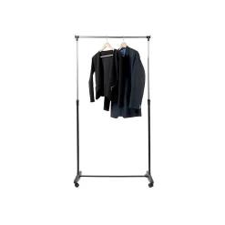 Portant à vêtements à roulettes Inox 87160cm Noir Hauteur ajustable MSV