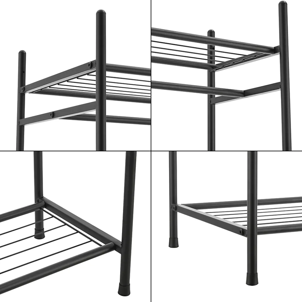 Portant à vêtement Irura 2 Surfaces de Stockage 150 x 80 x 40 cm Noir en.casa