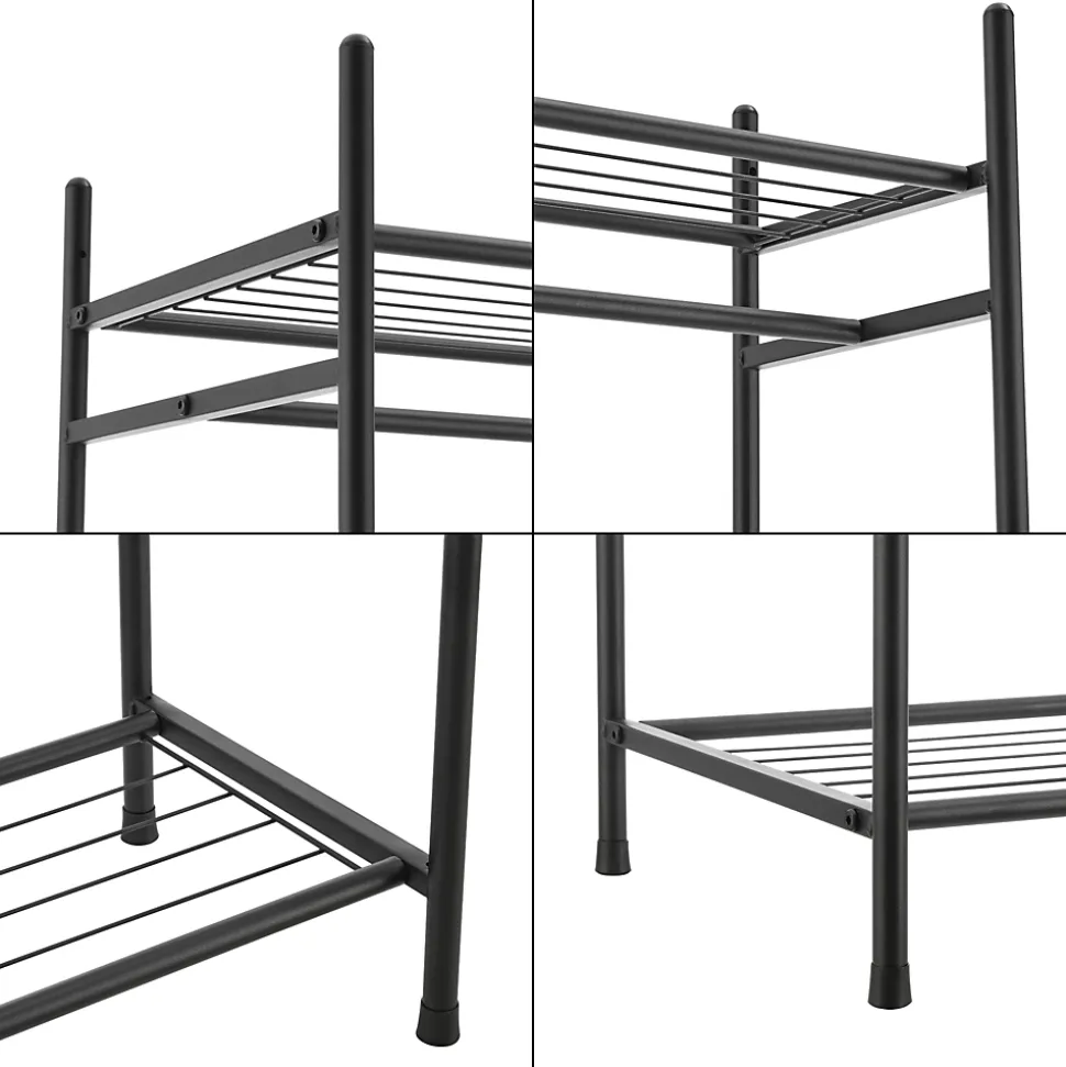 Portant à vêtement Irura 2 Surfaces de Stockage 130 x 60 x 30 cm Noir en.casa